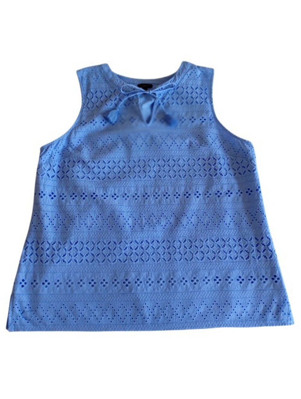 Talbots Tie-Neck Eyelet Shell Top, Size XL